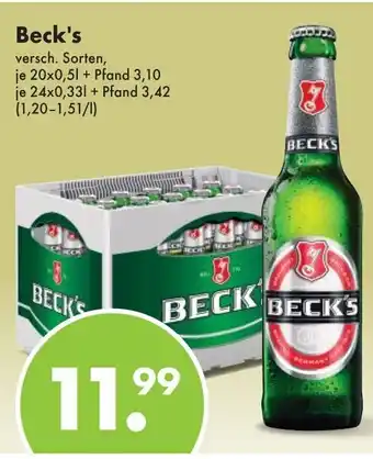 Trink und Spare Beck's 20*500/24*330ml Angebot