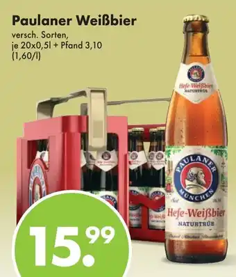 Trink und Spare Paulaner Hefe-Weissbier 20*500ml Angebot