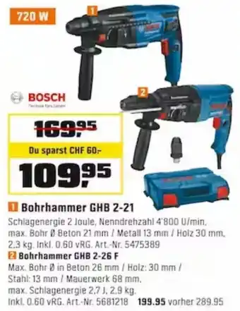 OBI Bosch Bohrhammer GHB 2-21 Angebot