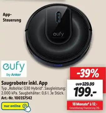 Lidl eufy Saugroboter inkl. App Angebot