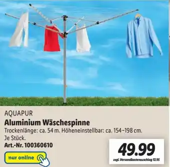 Lidl Aquapur Aluminium Wäschespinne Angebot