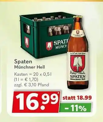 Getränkeland Spaten münchner hell Angebot