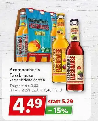 Getränkeland Krombacher's fassbrause Angebot