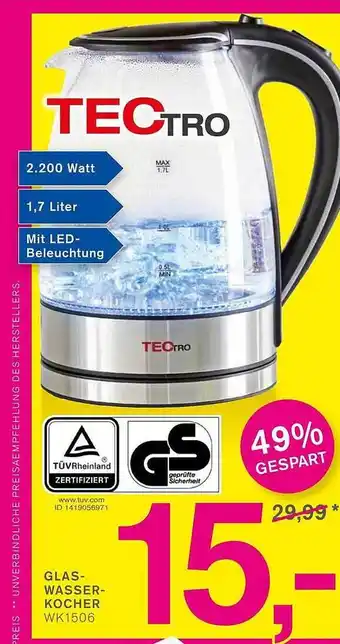 KODi Tectro glaswasserkocher wk1506 Angebot