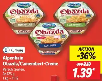 Lidl Alpenhain Obazda/Camembert Creme 125 g Angebot