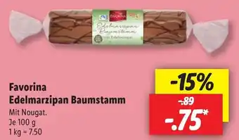 Lidl Favorina Edelmarzipan Baumstamm 100 g Angebot