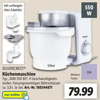 Lidl Silvercrest Küchenmaschine ,,SKM 550 B3" Angebot