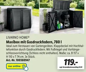 Lidl Livarno Home Maxibox mit Gasdruckfedern, 780 L Angebot