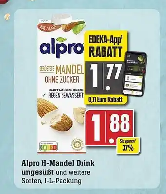 Edeka Alpro h-mandel drink ungesüßt Angebot