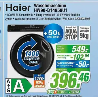 Expert Klein Haier waschmaschine hw90-b14959u1 Angebot