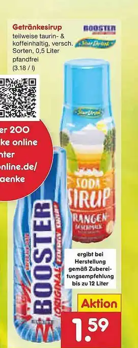 Netto Marken-Discount Getränkesirup booster Angebot