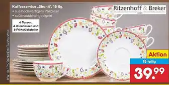 Netto Marken-Discount Ritzenhoff&breker kaffeeservice „shanti“ 8tlg Angebot