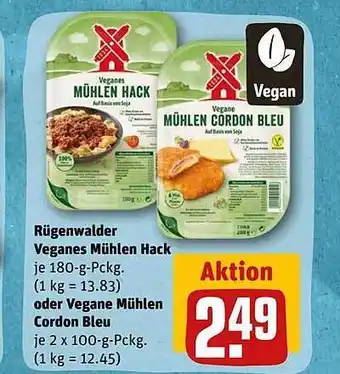 REWE Rügenwalder mühle veganes mühlen hack oder cordon bleu Angebot