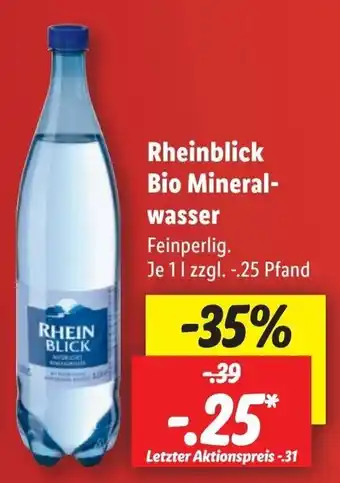 Lidl Rheinblick Bio Mineralwasser 1 L Angebot