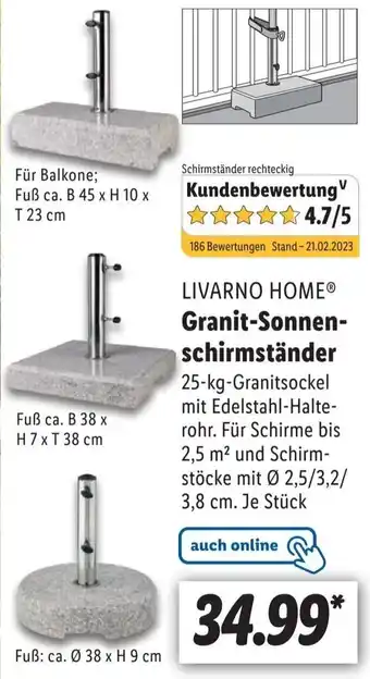 Lidl Livarno Home Granit Sonnenschirmständer Angebot