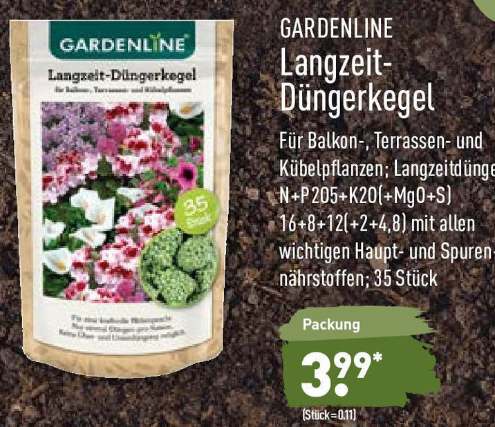 Gardenline Langzeit Dngerkegel Angebot bei Aldi Nord