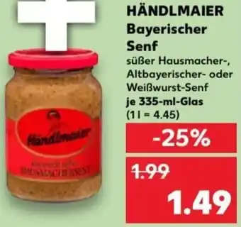 Kaufland Händlmaier Bayerischer Senf 335 ml Glas Angebot