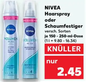 Kaufland Nivea Haarspray oder Schaumfestiger 150-250 ml Dose Angebot