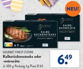 Aldi Süd Gourmet Finest Cuisine Kalbsrückensteaks oder entrecôte 300 g Packung Angebot