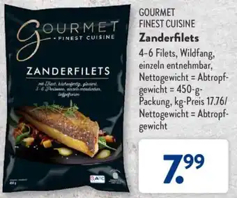 Aldi Süd Gourmet Finest Cuisine Zanderfilets 450 g Packung Angebot