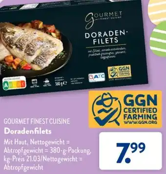 Aldi Süd Gourmet Finest Cuisine Doradenfilets 380 g Packung Angebot