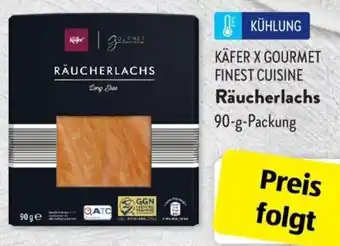 Aldi Süd Käfer X Gourmet Finest Cuisine Räucherlachs 90 g Packung Angebot