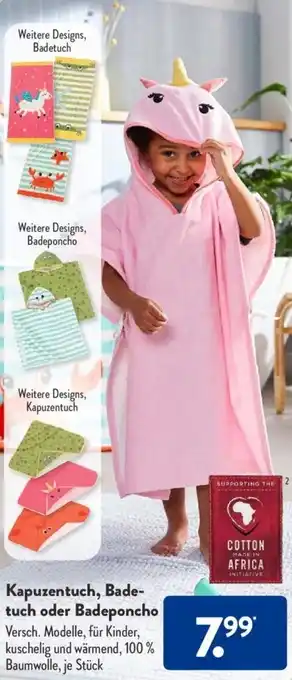 Aldi Süd Kapuzentuch, Badetuch oder Badeponcho Angebot