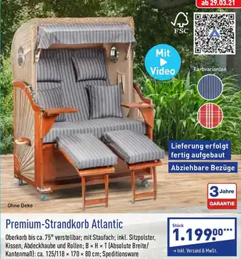 Aldi Nord Premium Strandkorb Atlantic Angebot