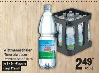 METRO Wittmannsthaler mineralwasser Angebot
