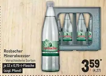 METRO Rosbacher mineralwasser Angebot