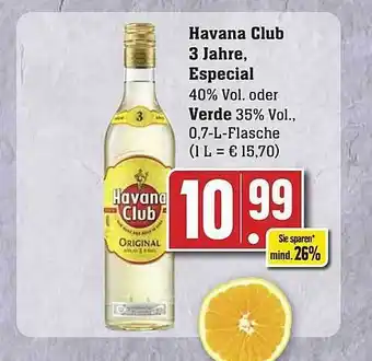 Edeka Havana club 3 jahre, especial oder verde Angebot