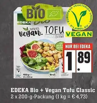 Edeka Edeka bio + vegan tofu classic Angebot