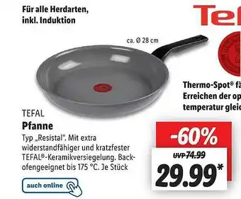 Lidl Tefal pfanne typ resistal Angebot