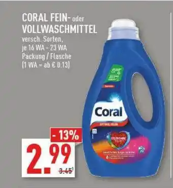 Marktkauf Coral fein- oder vollwaschmittel Angebot