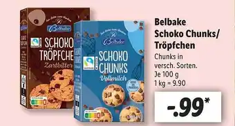 Lidl Belbake schoko chunks oder tröpfchen Angebot