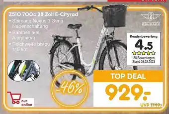 Netto Marken-Discount Z510 700c 28 zoll e-cityrad zündapp Angebot