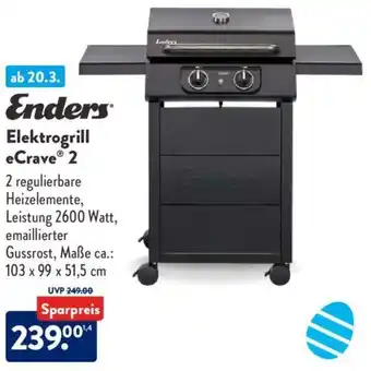 Aldi Süd Enders Elektrogrill eCrave 2 Angebot