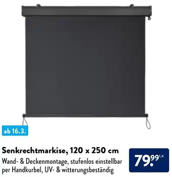 Aldi Nord Senkrechtmarkise 120 x 250 cm Angebot