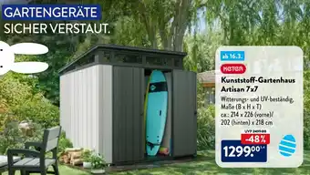 Aldi Nord Keter Kunststoff Gartenhaus Artisan 7x7 Angebot