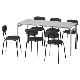 IKEA Gråsala / östanö tisch und 6 stühle grau/remmarn dunkelgrau Angebot