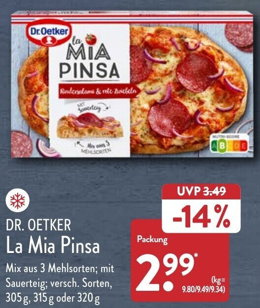 Dr. Oetker La Mia Pinsa 305 g, 315 g oder 320 g Angebot bei Aldi Nord