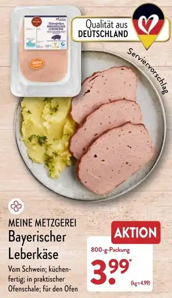 Aldi Nord Meine Metzgerei Bayerischer Leberkäse 800 g Packung Angebot