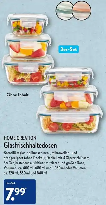 Aldi Nord Home Creation Glasfrischhaltedosen 3er Set Angebot