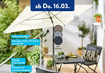 Aldi Nord Belavi Balkon Rechteckschirm Angebot