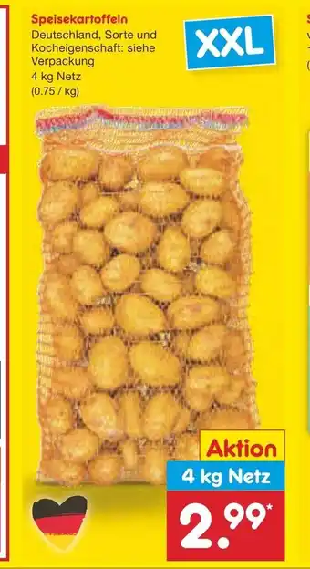 Netto Marken-Discount Speisekartoffeln 4 kg Angebot