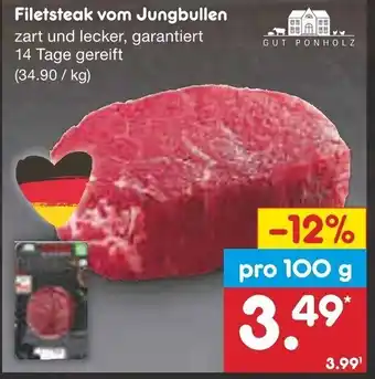 Netto Marken-Discount Gut Ponholz Filetsteak vom Jungbullen 100 g Angebot