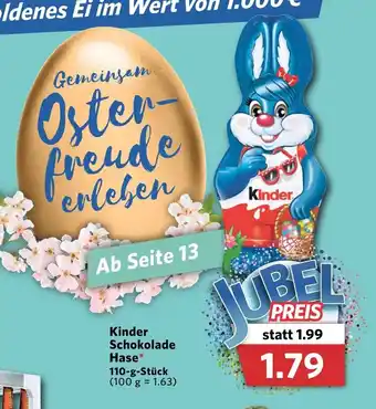 Combi Kinder Schokolade Hase 110g Angebot