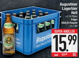 E-Center Augustiner Lagerbier Hell 20 x 0,5 l Flasche Angebot