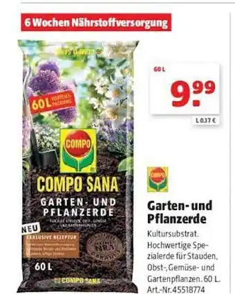 Hagebau Compo garten- und pflanzerde Angebot