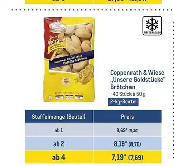 METRO Coppenrath & wiese „unsere goldstücke brötchen “ Angebot